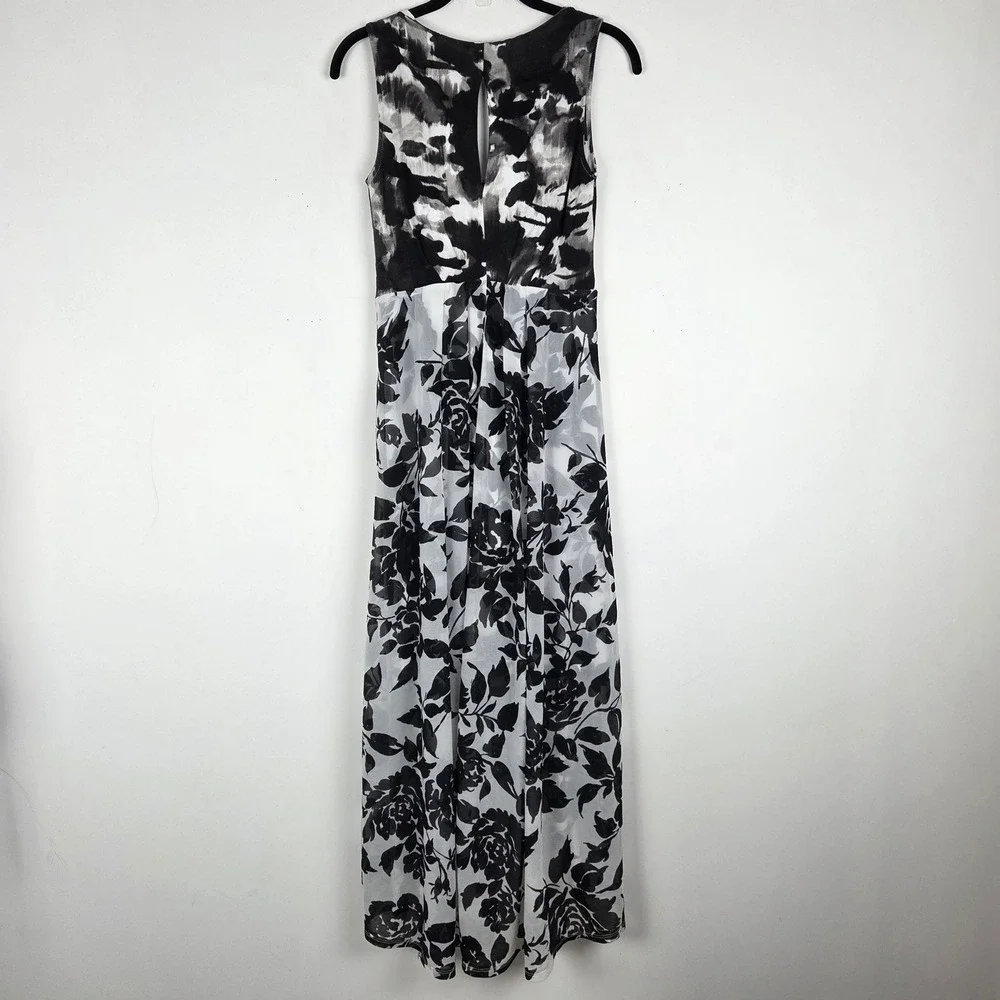 Simply Vera Vera Wang XS Black White Floral High Low Sleeveless Dress Vacation - Picture 4 of 11